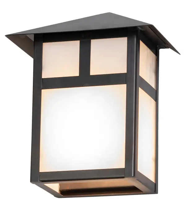 Custom-made from Solid Brass. A stunning Craftsman Signature Seneca design statement is captured with a dramatic T-Mission-style profile; ideal for indoor and outdoor lighting applications. The White Glass Lens is enhanced with a frame and hardware in a Craftsman Brown finish. This fixture is perfect for illuminating hallways and entryways in a lake house; man cave; she shed; bar area; or boathouse. The Seneca T Mission Wall Sconce is featured in our American-made; American-designed; handcrafted Craftsman Signature Series; manufactured in Yorkville; New York. UL and cUL listed for dry; damp; and wet locations. Our Build Your Own Craftsman Signature Series features unlimited combinations of styles. The collection is called Build Your Own because it is fully configurable and customizable from size and design to finish and lens color. Marine-grade; solid brass; or copper raw materials are used to ensure that items from the Craftsman Signature Series of outdoor and indoor lighting will stand the test of time; as these premium metals are impervious to most forms of oxidation. Hand- applied Patina finishes on brass and copper are sealed with a clear varnish and; over time; may require gentle maintenance; such as wax; to delay or reverse the natural living finish attributes indicative of this finishing process. Patina finishes on brass and copper provide strong resistance to fading from sun exposure; will not chip or crack; and will not rust like a steel-framed item in the same conditions. Choose from many style options; or send us your concept today! Call today to learn how to use the configuration tool on our website to get an instant item number.