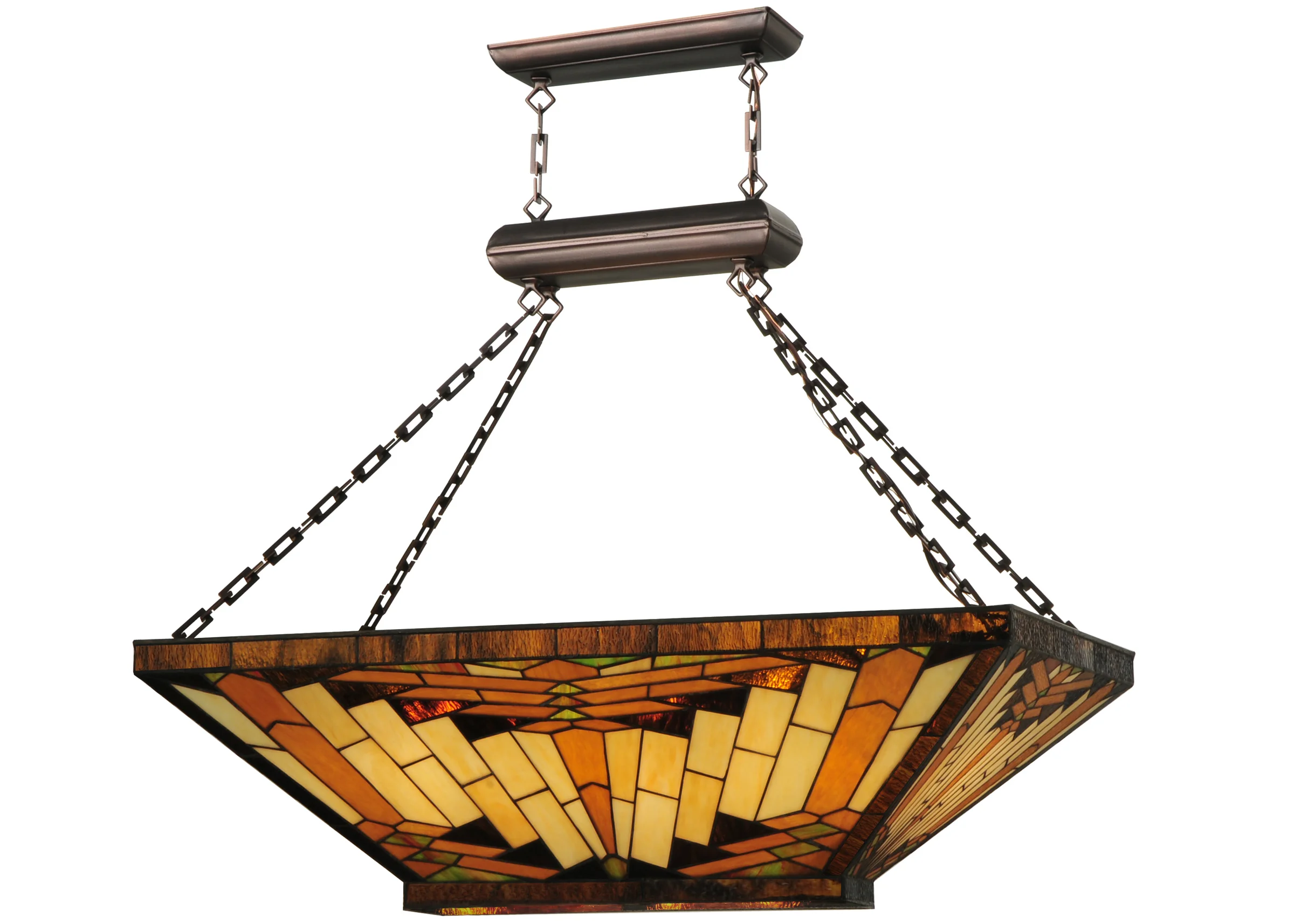Nuevo Nine Light Inverted Pendant in Mahogany Bronze