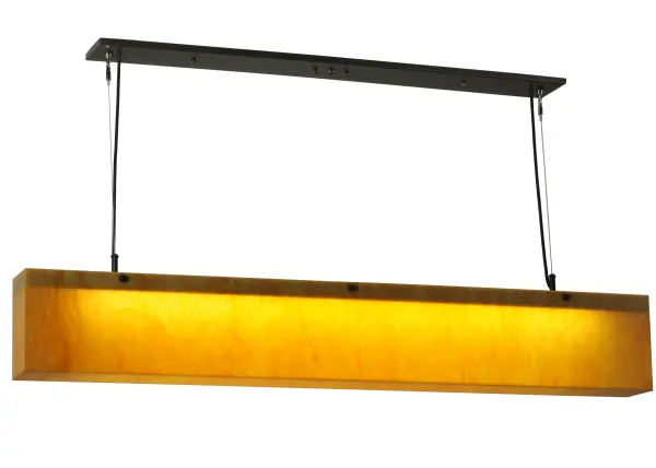 Rendering a stunning architectural look; this structural linear lighting design features a streamlined Tawnyrock Idalight diffuser. The oblong fixture; which is ideal for illuminating conference tables; reception areas; islands; bars and counters; is complemented with decorative accents and hardware featured in a Timeless Bronze finish. Handcrafted by highly skilled artisans in our Upstate NY manufacturing facility; this Quadrato 52.5-inch fixture is available in custom sizes; styles; colors and lamping options such as LED. This pendant is UL and cUL listed for dry and damp locations.