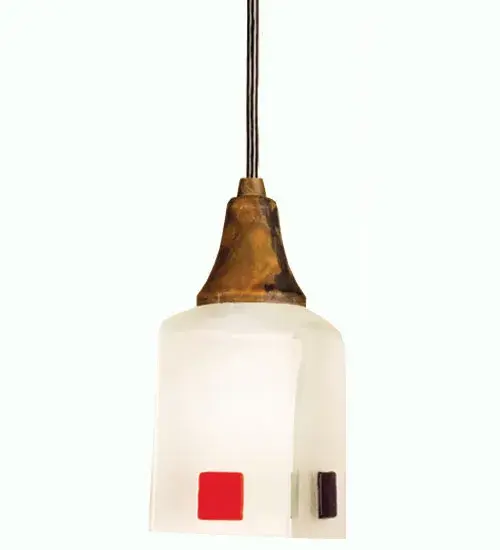The Metro Fusion; Daddio mini pendant is the coolest look in Hot glass. Hand cut glass squares are hot fused on glass and fired again to fall into a cube draped shape. Handmade by Meyda Craftsmen the etched shade with Vintage Copper hardware and round black cord is hip to the max.