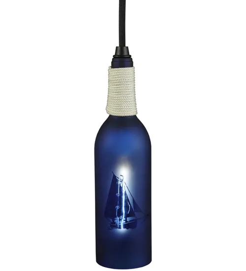 3" Wide Coastal Collection Sailboat Wine Bottle Mini Pendant
