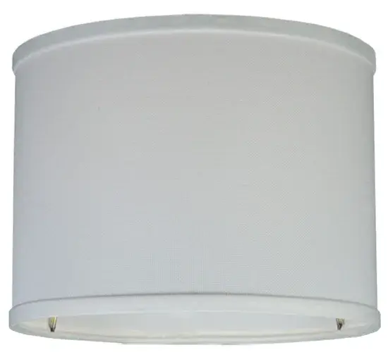 8.25"W White Linen Drum Shade - Image 1