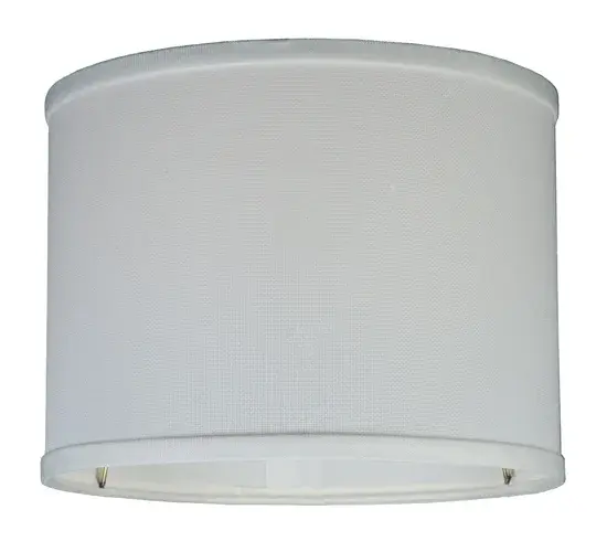 8.25"W White Linen Drum Shade - Image 2
