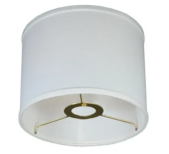8.25"W White Linen Drum Shade - Image 4