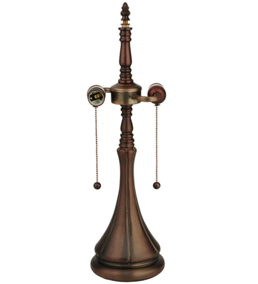 Fluted Two Light Table Base Hardware
