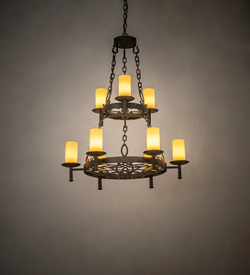 30" Wide Newcastle 9 Light Two Tier Chandelier