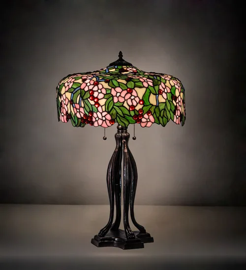 30" High Tiffany Cherry Blossom Table Lamp