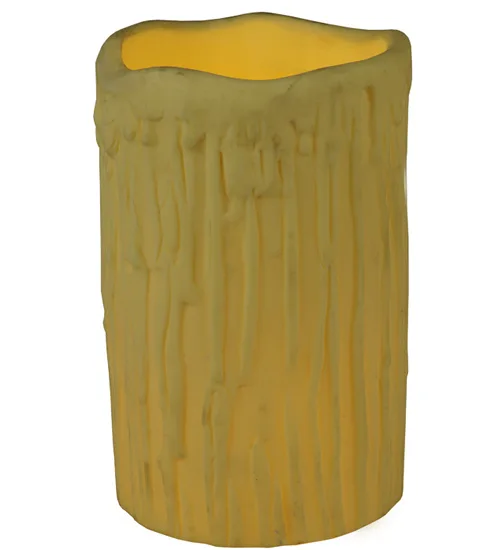 4"W X 6.5"H Poly Resin Ivory Uneven Top Candle Cover