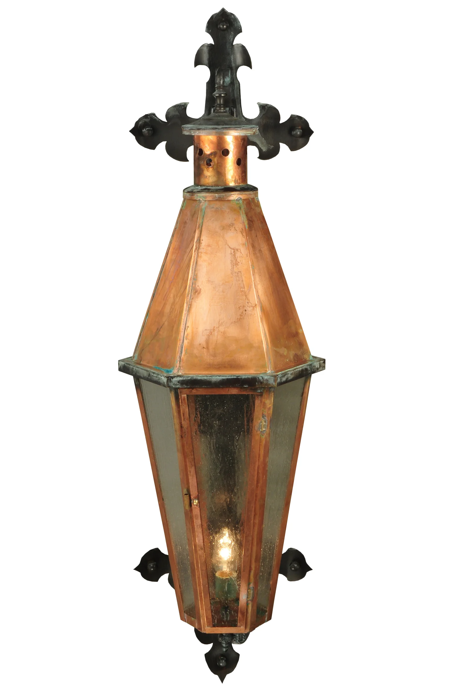 Millesime One Light Wall Sconce in Raw Copper W/Verdi Brass