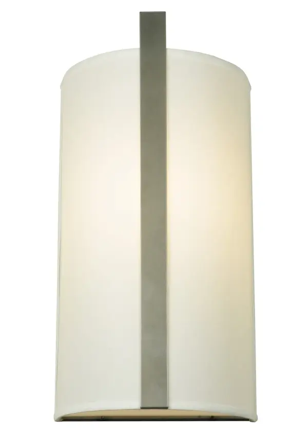 An alluring architectural design comes to light with the Cilindro Wall Sconce. Designed with a clean round design and refined styling, the sleek Ivory Textrene profile is enhanced with a Nickel finish and will complement nearly any interior decor. Install these sconces in groups to illuminate a corridor or living area in residential, commercial, and hospitality settings in Buffalo, New York, Houston, Texas, and Fremont, California. The Cilindro Wall Sconce is included in our American-made, American-designed, handcrafted Transitional Lighting Collection and is manufactured in Yorkville, New York.?The fixture is UL and cUL listed for dry and damp locations, however, we do not recommend installing it in spaces that experience a large amount of moisture due to fabric shade. Collection: Cilindro Finish: Nickel Glass: White Textrene Notes: Custom Crafted In Yorkville, New York Please Allow 30 Days Width: 10.00" Height: 20.50" Length: 5.50" Weight: 4.00 lb Extension from Wall: 5.50" Number of Bulbs: 1 Maximum Wattage: 60.00 W Bulb Type: A19 Bulb Base: E26 Material: Steel Country of Origin: USA Safety Listing: Dry Safety Rating: Dry