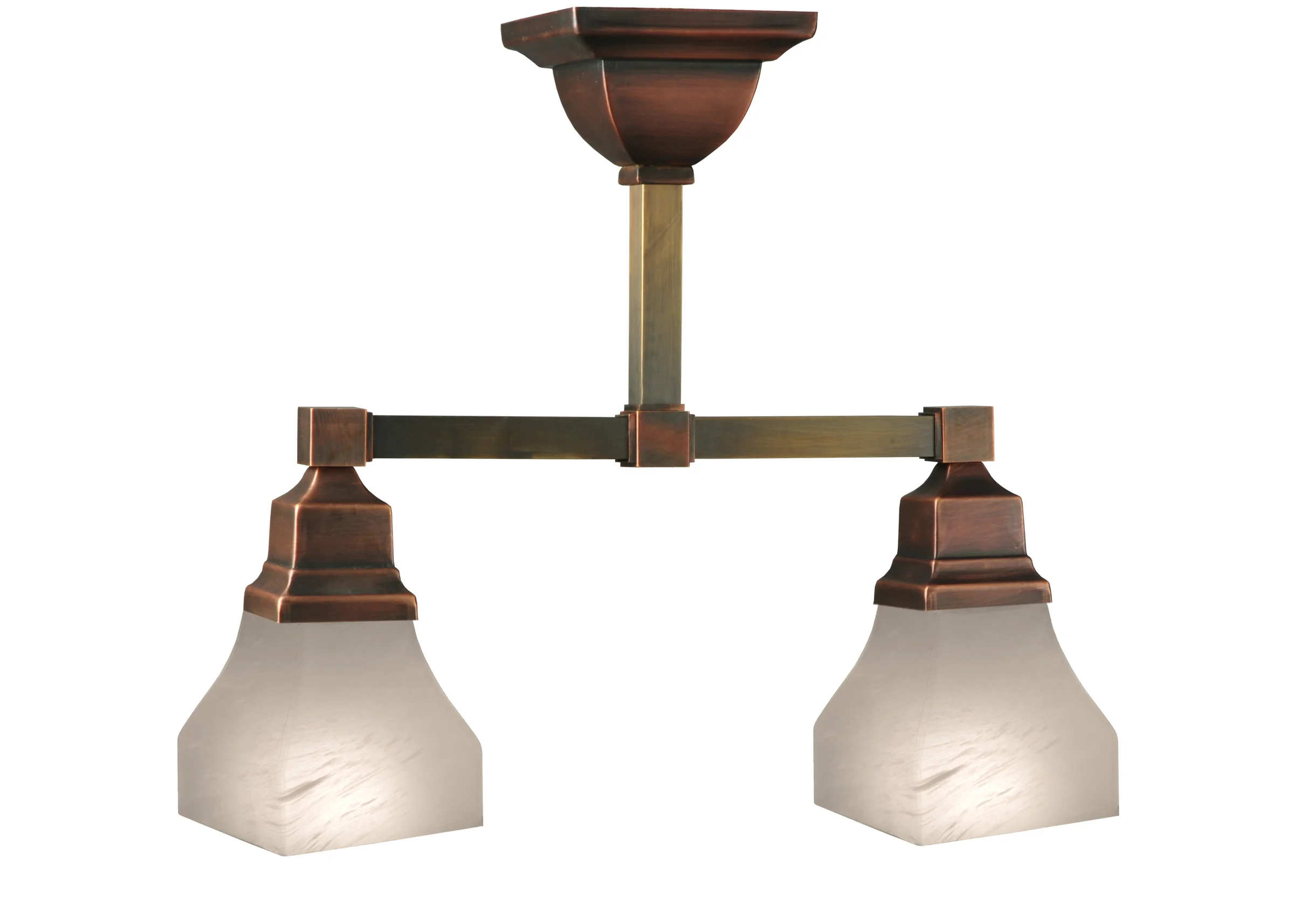 15.5" Long Bungalow 2 Light Semi-Flushmount
