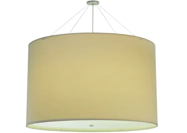 Designed with a stunning, round profile that fits into fine homes, hotels and other commercial and hospitality locations. This pendant defines a distinctive sophisticated aesthetic. The Cream Textrene shade is complemented with hardware featured in a Nickel powder coat finish and enhanced with a Statuario Idalight bottom diffuser. The overall height ranges from 33 to 128 inches as the stem length can be easily adjusted in the field to accommodate your specific lighting application needs. Custom crafted in our 180,000 square foot manufacturing facility in Yorkville, NY. UL and cUL listed for dry and damp locations however we do not recommend installing it in spaces that experience a large amount of moisture due to the fabric shade. Collection: Cilindro Finish: Nickel Powder Coat Glass: Cream Textrene & Statuario Idalight Width: 48.00" Height: 33.00" Length: 48.00" Weight: 20.00 lb Number of Bulbs: 8 Maximum Wattage: 12.00 W Bulb Type: A19 Bulb Base: GU24 Light Source: LED Material: Steel Country of Origin: USA Safety Listing: Damp Safety Rating: Damp Energy Efficient LED