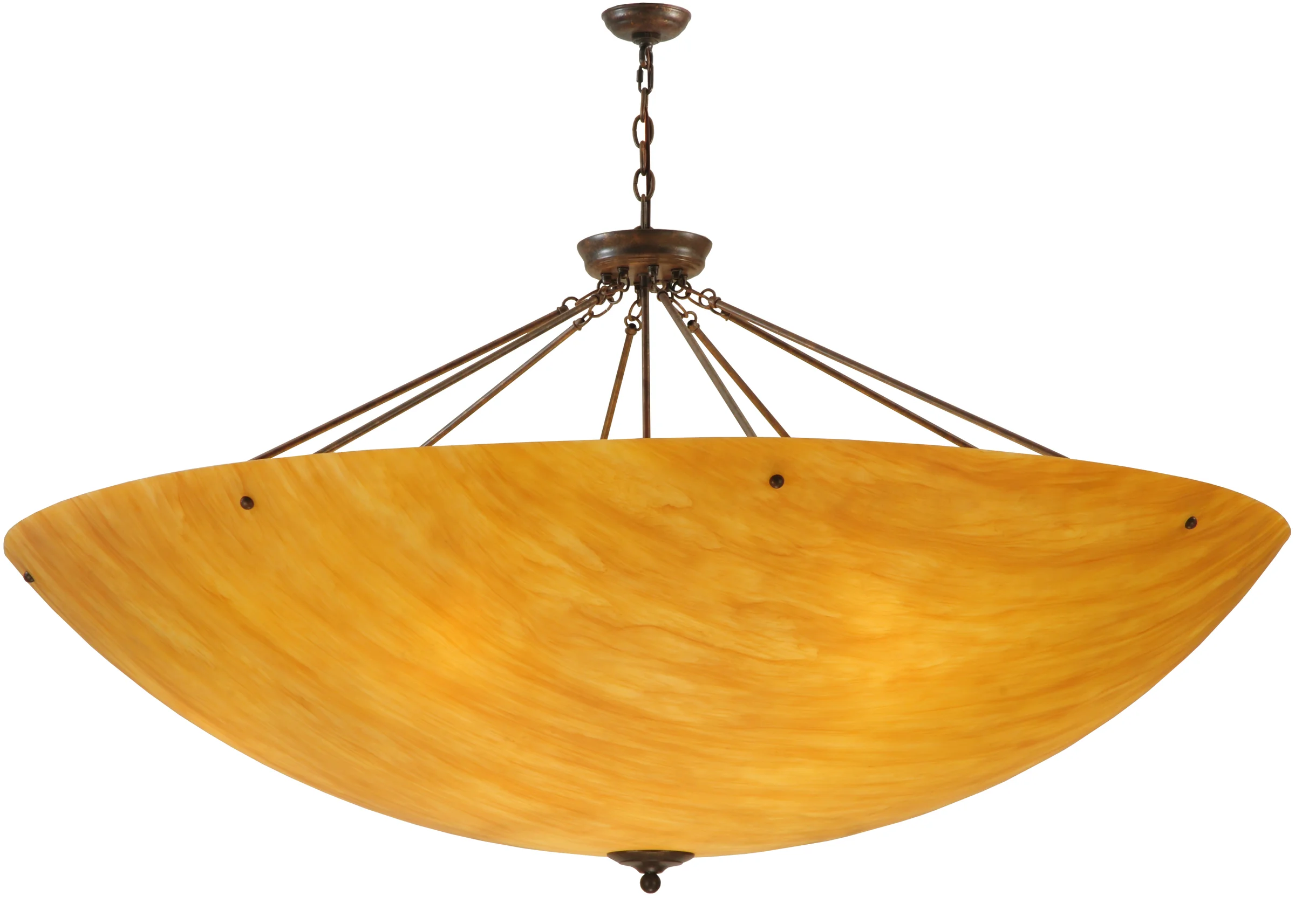 Madison 12 Light Inverted Pendant in Antique Rust