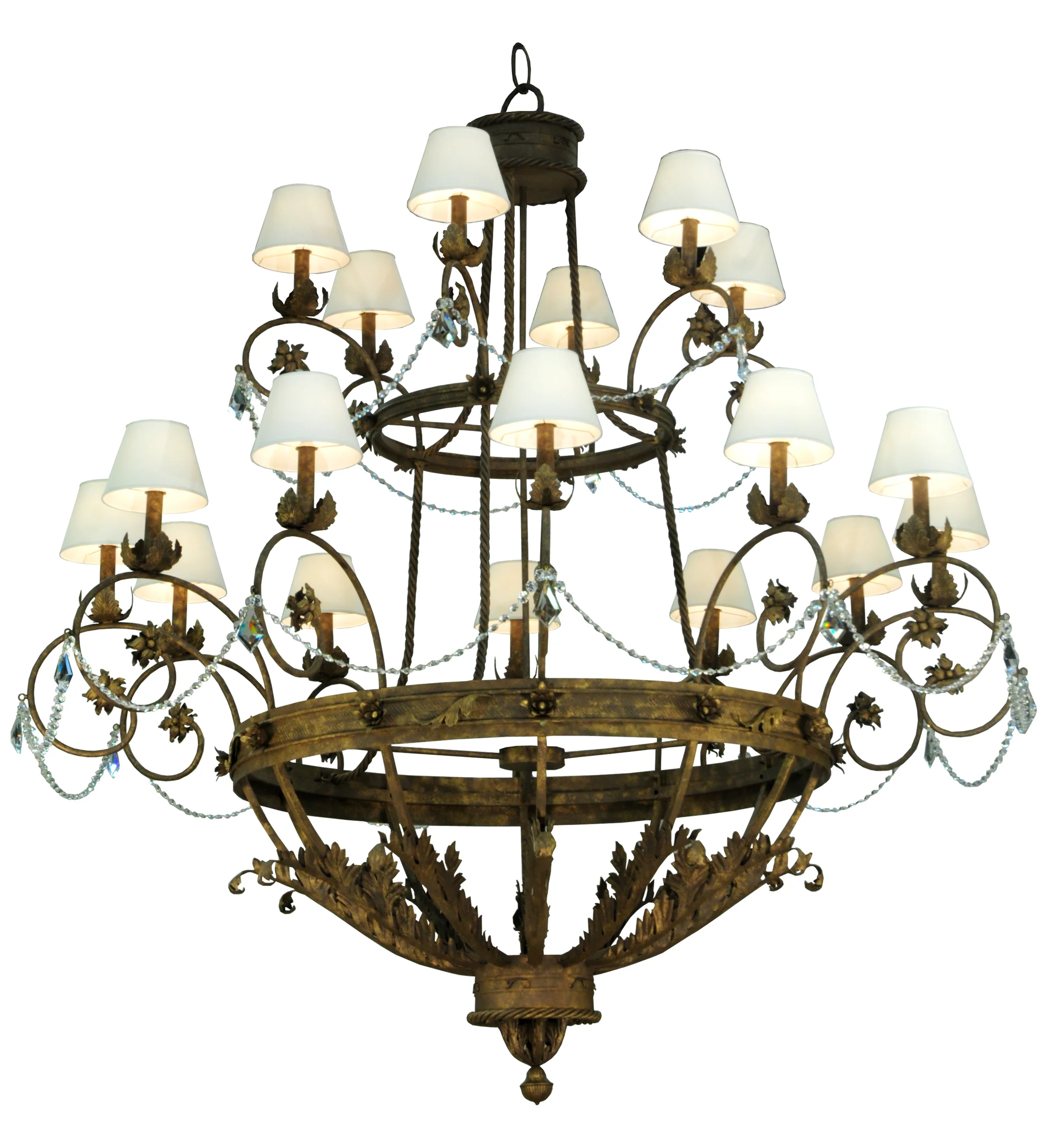 Antonia 18 Light Chandelier in Pompeii Gold