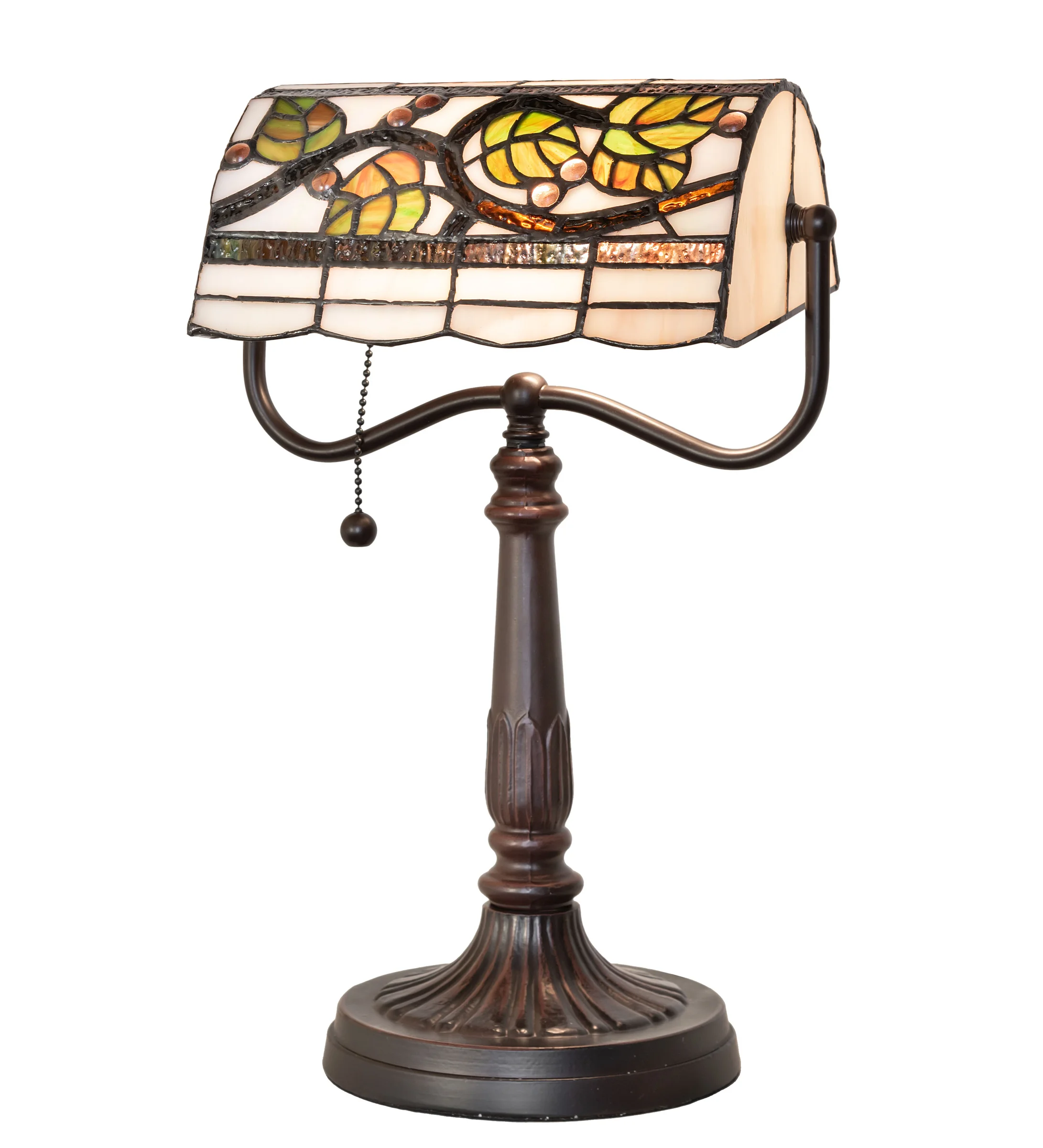 Vineyard One Light Banker'S Lamp in Mahogany Bronze