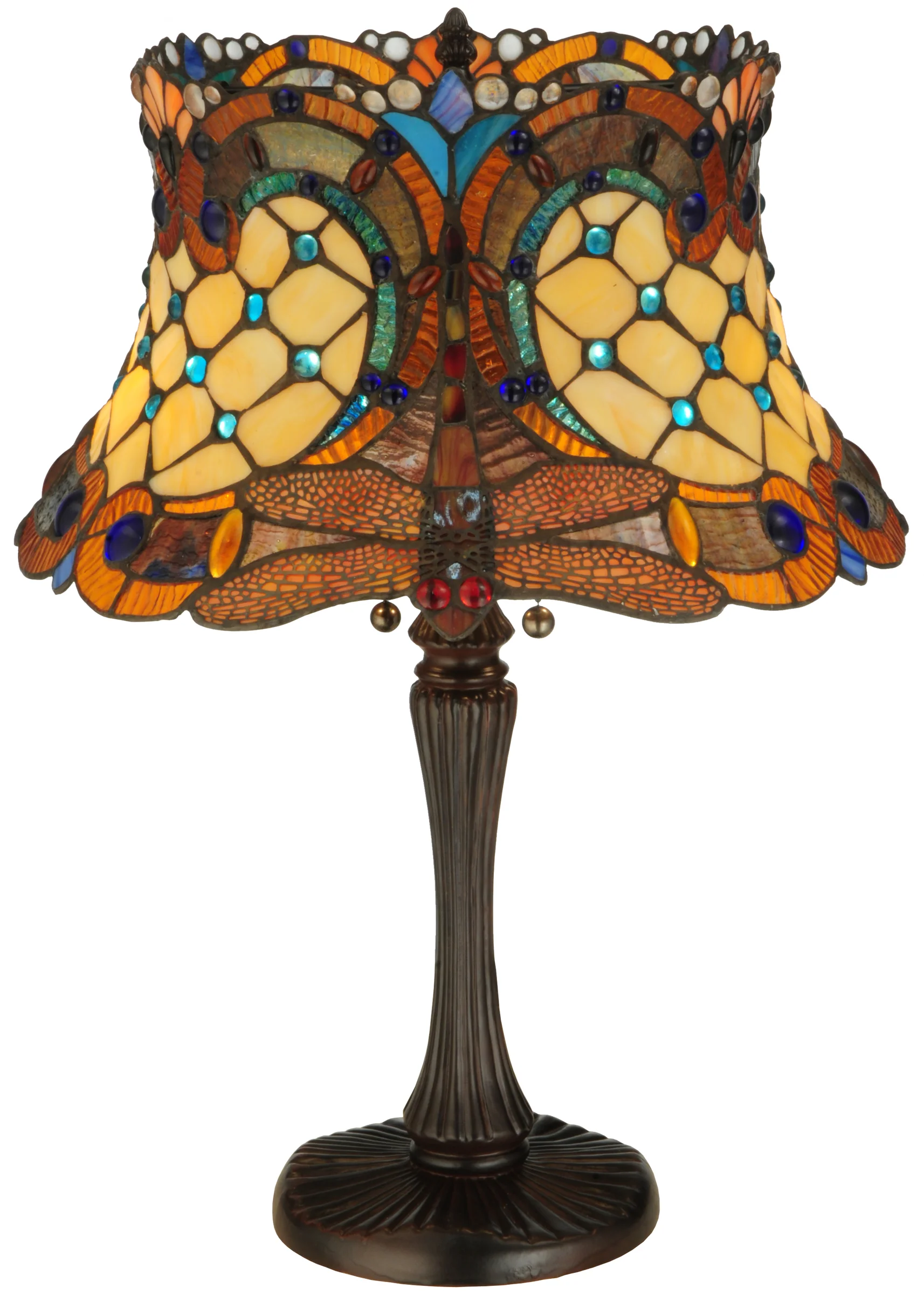 Hanginghead Dragonfly Two Light Table Lamp in Mahogany Bronze