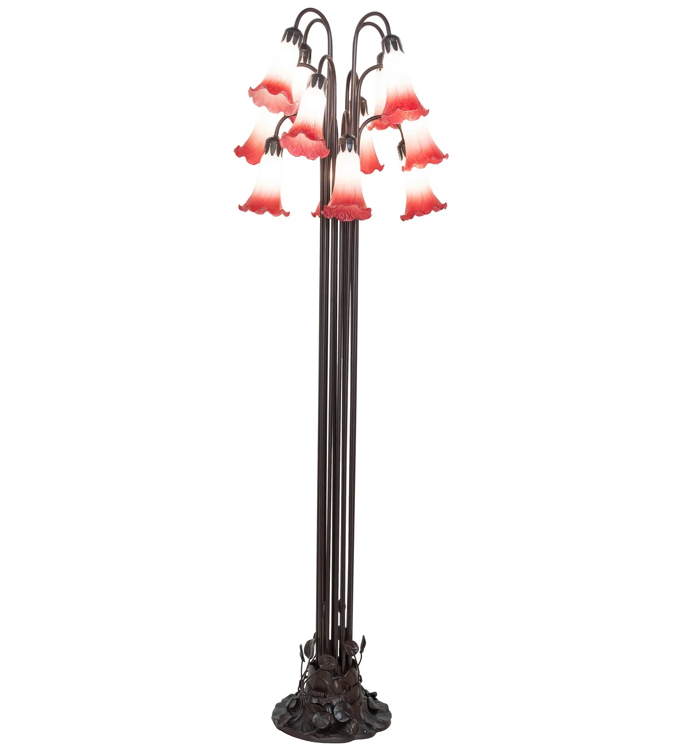 Pink 12 Light Floor Lamp in Mahogany Bronze