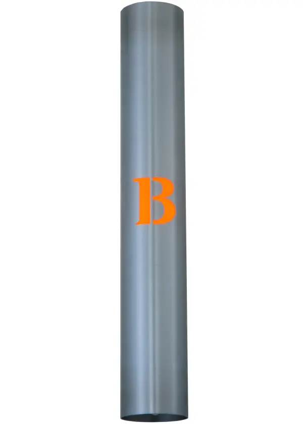 This modern; industrial-styled wall sconce is personalized with the B monogram featured in Orange on a Brushed Aluminum metal structure. The sleek; cylindrical fixture is perfect for installation on walls and facades throughout interiors and covered exterior spaces. The ADA-compliant; Personalized B" Wall Sconce is included in our American-made; American-designed; handcrafted Personalized Collection and manufactured in Yorkville; New York. The fixture is UL and cUL listed for dry and damp locations. You can order this lighting fixture by calling us and adding your business logo or monogram for your next project. Please call for pricing and lead time."