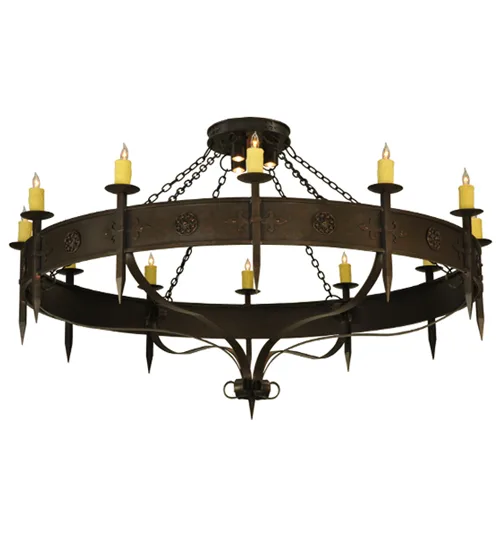 72" Wide Warwick 12 LT W/Downlights Chandelier