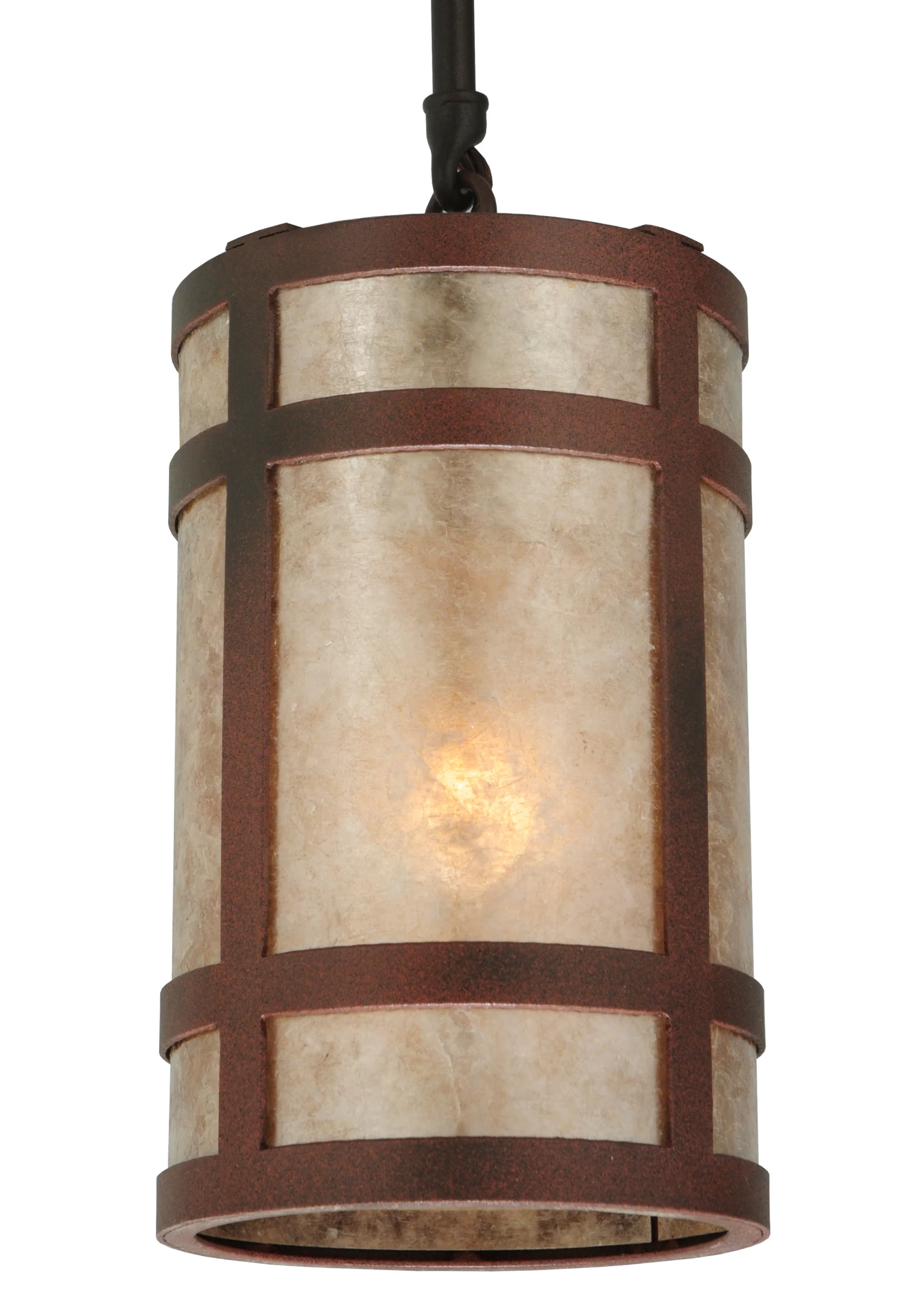 Black Dog One Light Mini Pendant in Wrought Iron On Rust
