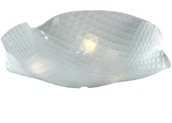 The elegant high-fired Atelier Clear Glass Shade features a wrinkled-styled design and a unique Windowpane textured Satin finished design. The shade can be paired with hardware to make the perfect centerpiece on the ceiling or wall of nearly any room. It is a true work of art. Ideal for homes; modern restaurants; and those that appreciate a work of beauty. Traditional workmanship; high-fire kilns; and original tools are used to create art glass in the old world tradition and inspired by modern homes from Westchester County; New York; to Highland Park; Chicago; Illinois; to Northern California. The Atelier Organic Art Glass Shade is featured in our American-made; American-designed; handcrafted Organic Art Glass Lighting Collection and manufactured in Yorkville; New York.