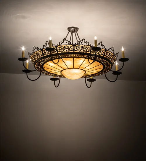 46" Wide Stanley 8 Arm Semi-Flushmount