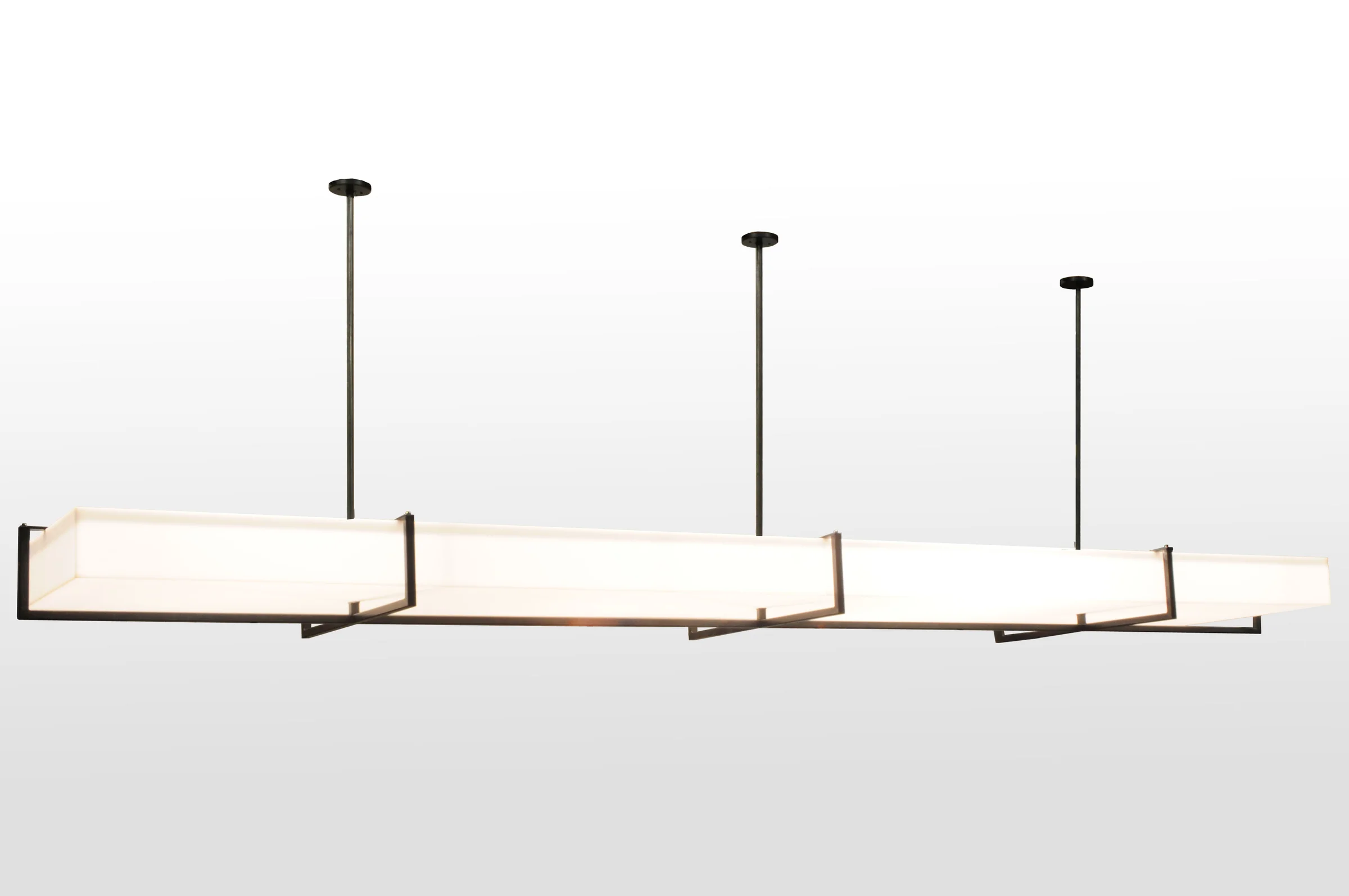 Quadrato 180" Pendant in Natural Steel