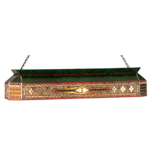58"L Gold Fringe Oblong Pendant