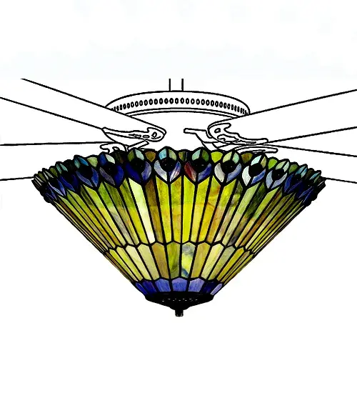 The Tiffany Jeweled Peacock by Meyda Lighting - Image 1