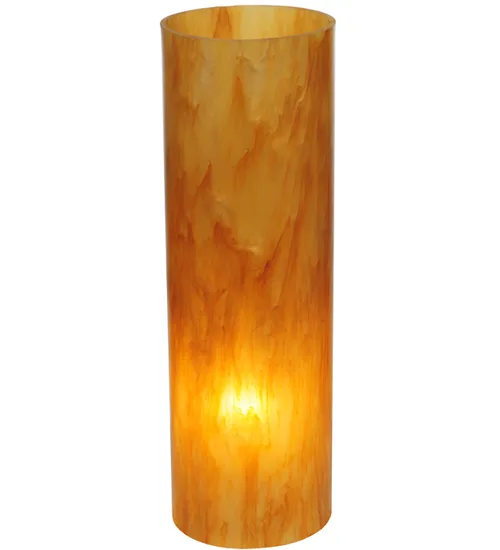 3.75"W X 11.75"H X 1/8"TK Cylinder New Amber Mica Acrylic Shade
