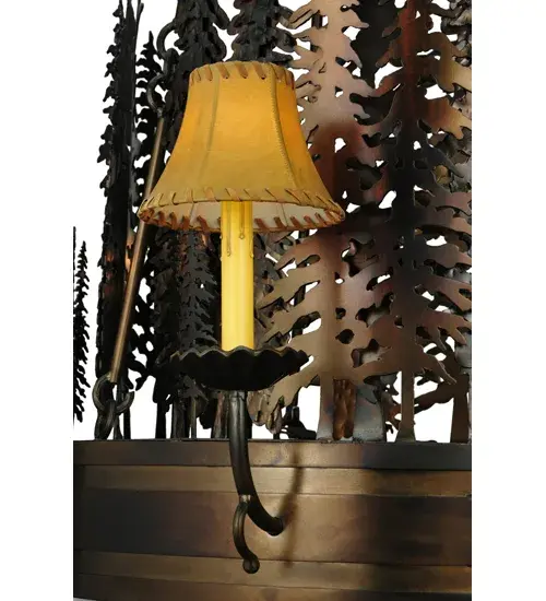 40" Wide Walden Pine 14 Light Two Tier Chandelier - Image 11