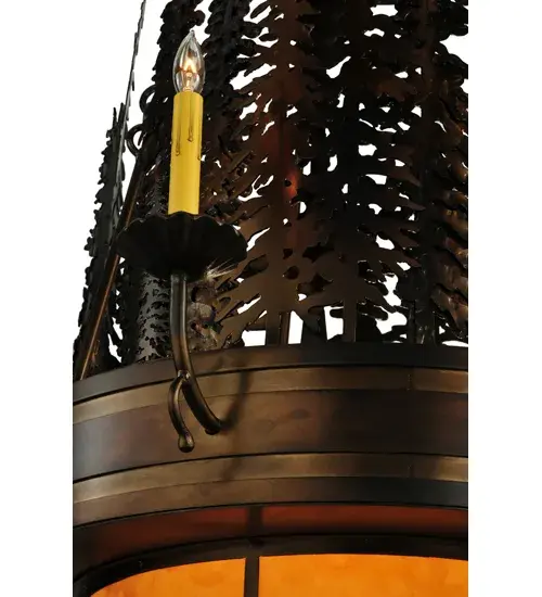 40" Wide Walden Pine 14 Light Two Tier Chandelier - Image 10