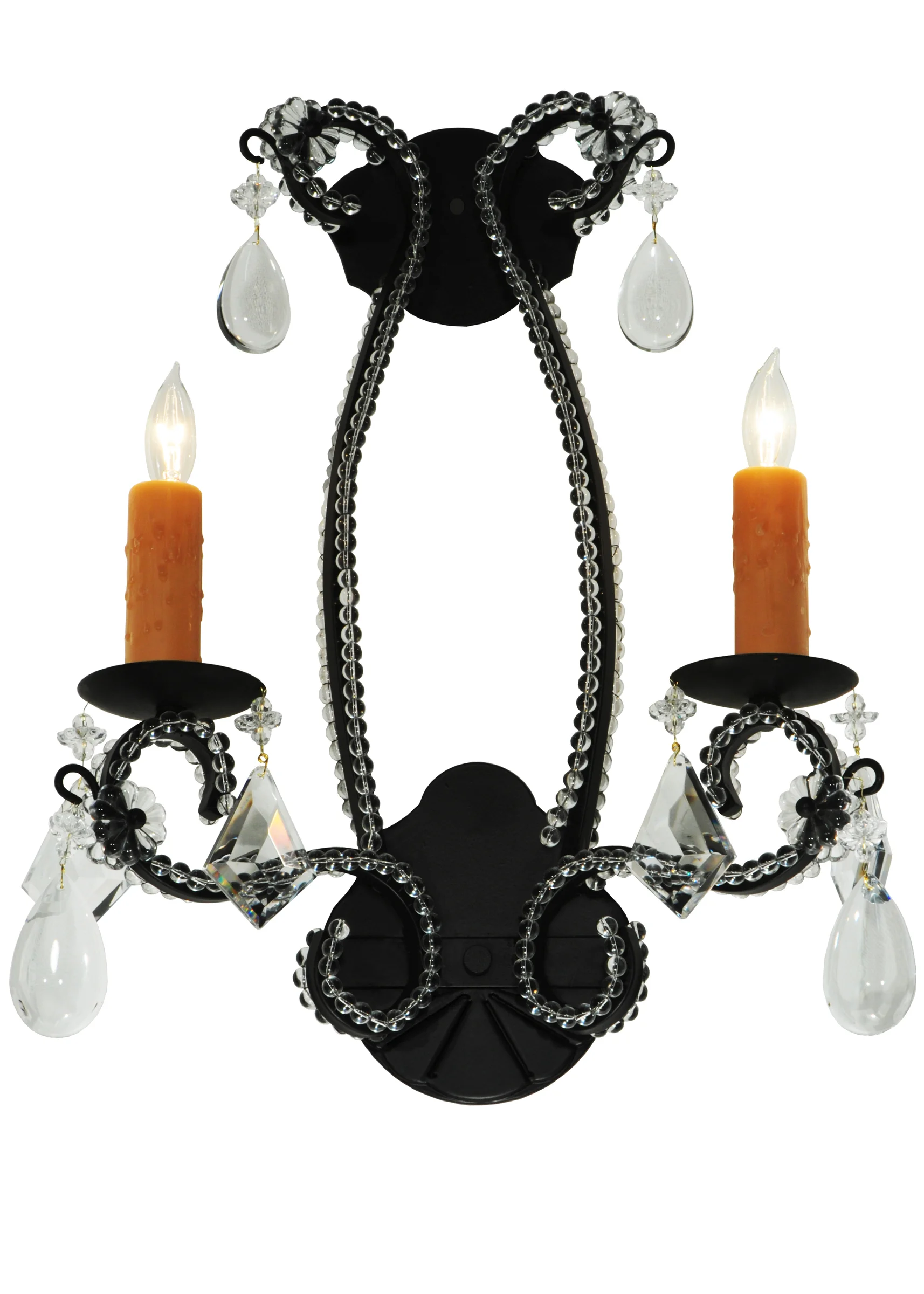 16" Wide Peak Crystal 2 Light Wall Sconce