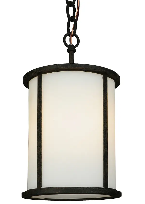 An exquisite pendant features stunning White Idalight; which is accentuated with trim; decorative accents and hardware featured in a Coffee Bean finish. The cylindrical shaped pendant is enhanced with a matching Idalight diffuser on the bottom. Custom crafted at our manufacturing facility in the USA; this fixture is available in custom sizes; styles and colors; as well as dimmable energy efficient lamping options. The pendant is UL and cUL listed for damp and dry locations.