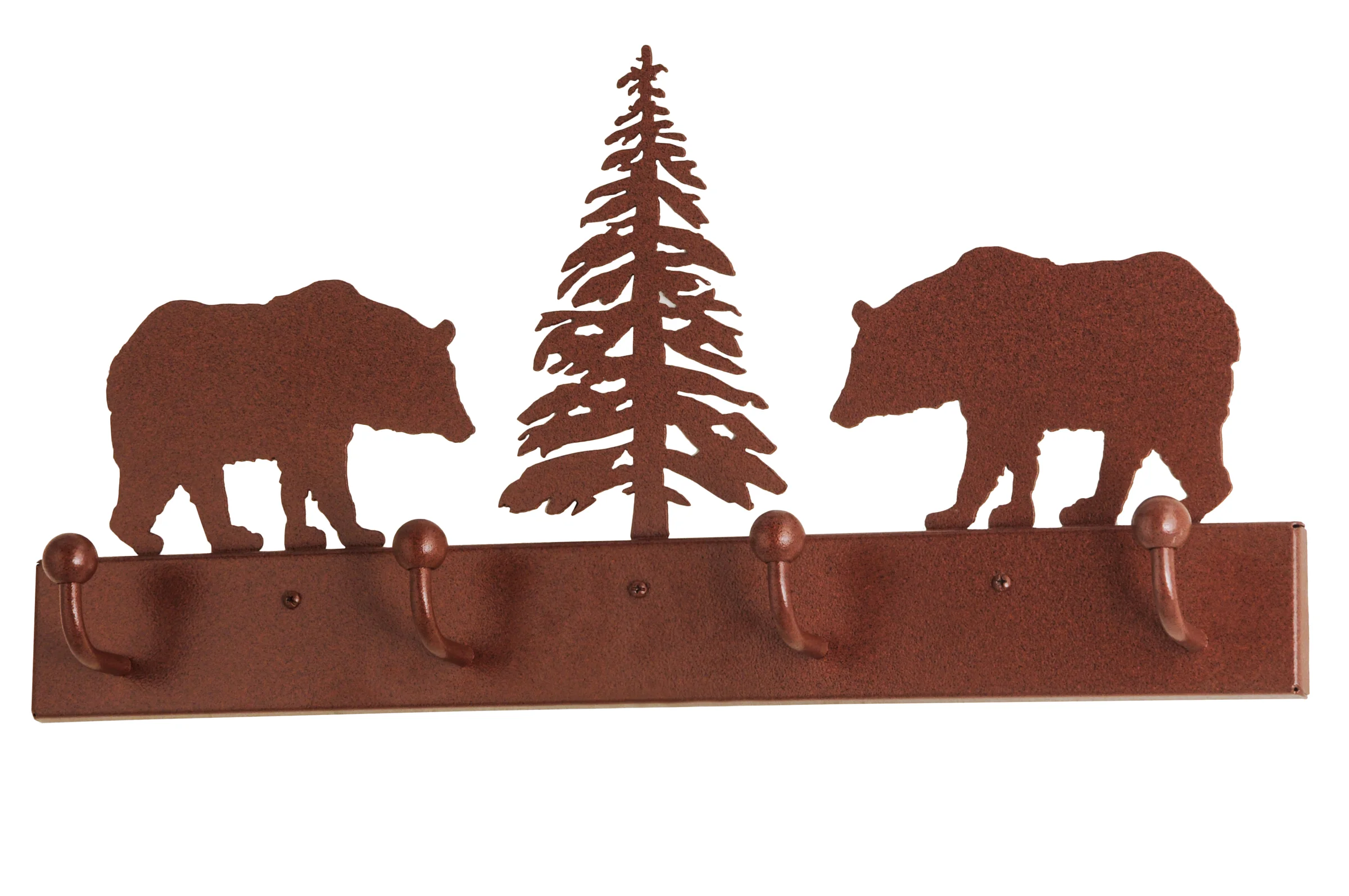 24" Long Bear on the Loose 4 Hooks Coat Rack