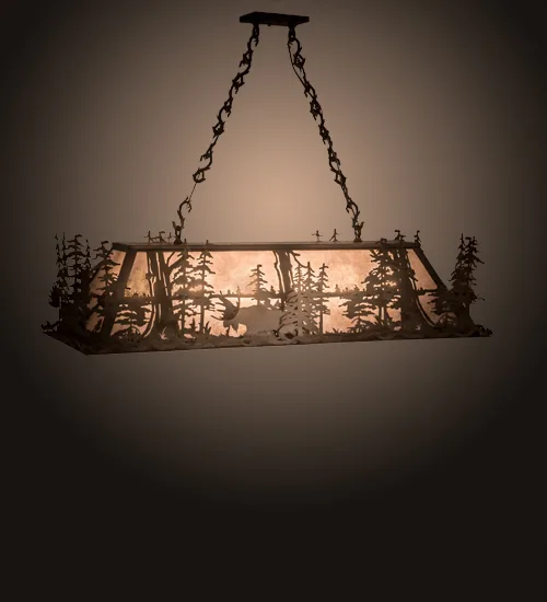 54" Long Moose Through the Trees Oblong Pendant