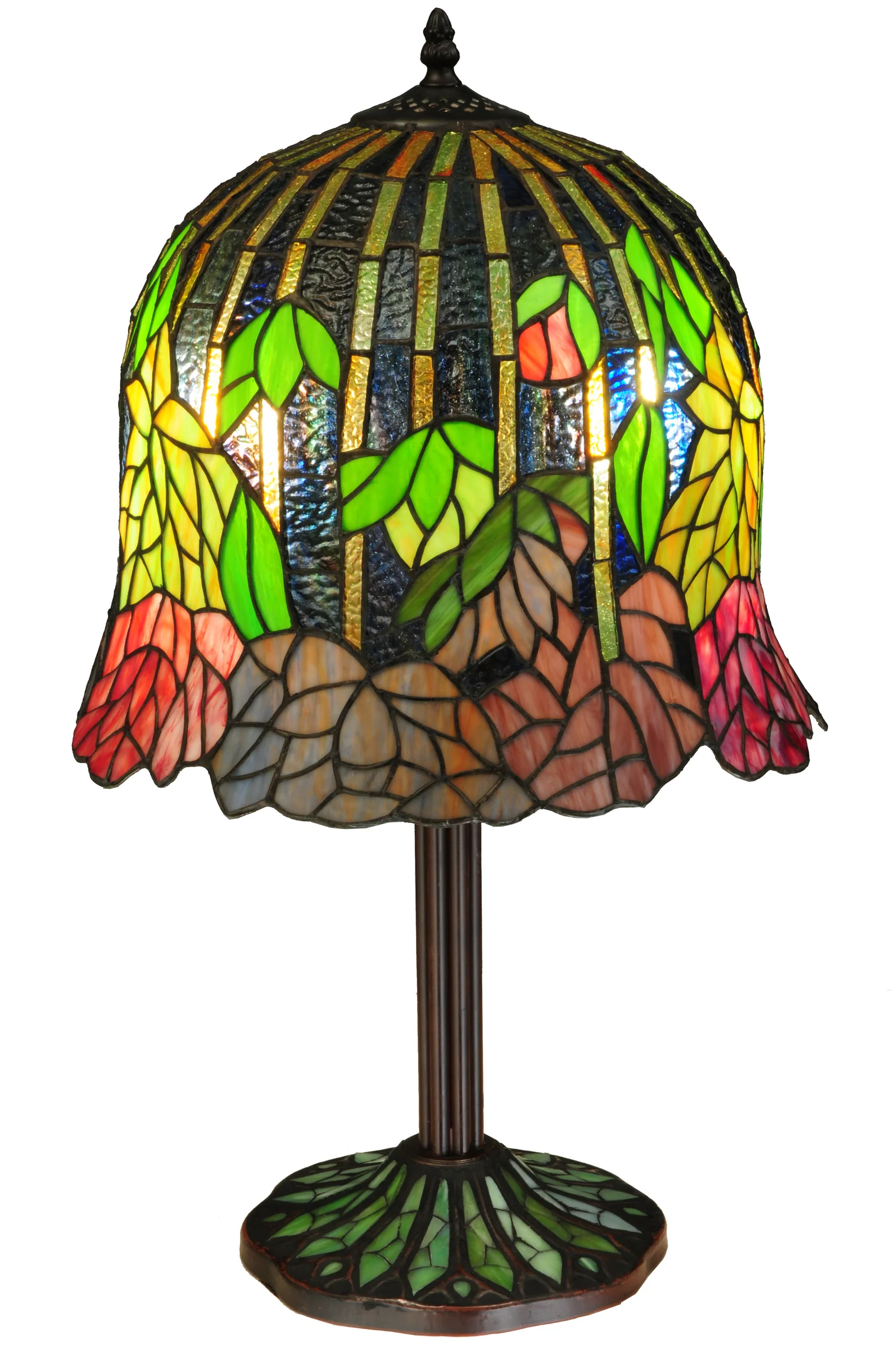 23"H Tiffany Honey Locust Base Table Lamp