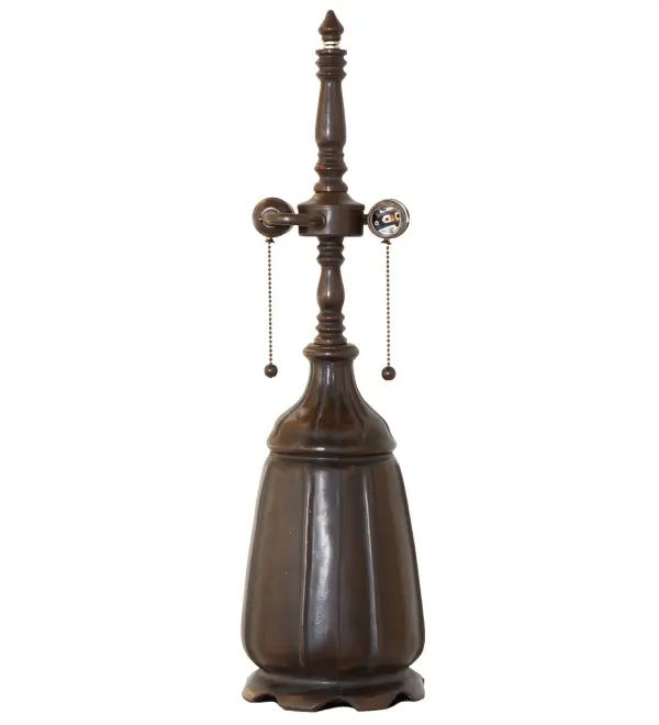 Every Meyda Tiffany item is a unique handcrafted work of art. Natural variations in the wide array of materials that we use to create each Meyda product make every item a masterpiece of its own. Photographs are a general representation of the product. Colors and designs will vary. Collection: Ridged Seed Pod Finish: Mahogany Bronze Glass: Black,Amber,Green Width: 7.00" Height: 25.00" Length: 7.00" Weight: 5.00 lb Number of Bulbs: 2 Maximum Wattage: 100.00 W Bulb Type: A19 Bulb Base: E26 Material: Zinc Country of Origin: CHINA Safety Listing: Dry Safety Rating: Dry