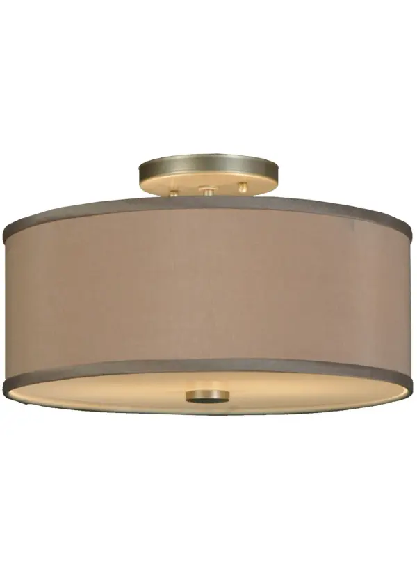 Designed with an attractive round profile that fits into your home, commercial, or hospitality location, this ceiling fixture defines a distinctive, sophisticated aesthetic. The Beige Textrene shade is enhanced with a Statuario Idalight bottom diffuser and Nickel powdercoated hardware. Ideal for placement in hallways and other spaces where you want to make a dramatic design statement from Detroit, Michigan, to Louisville, Kentucky, to Sacramento, California. The Cilindro Flushmount is included in our American-made, American-designed, handcrafted Modern Lighting Collection and manufactured in Yorkville, New York. UL & cUL listed for dry and damp locations, however, we do not recommend installing it in spaces that experience a large amount of moisture due to the fabric shades. Collection: Cilindro Finish: Nickel Glass: Beige,White,Silver Width: 14.00" Height: 8.25" Length: 14.00" Weight: 3.50 lb Number of Bulbs: 2 Maximum Wattage: 60.00 W Bulb Type: A19 Bulb Base: E26 Material: Steel Country of Origin: USA Safety Listing: Damp Safety Rating: Damp