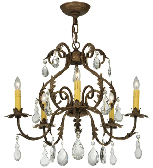 24"W Chantilly 5 LT Chandelier