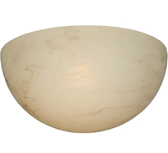 12"W X 5.75"H X 5.75"D Half Bowl White Swirl Acrylic Shade