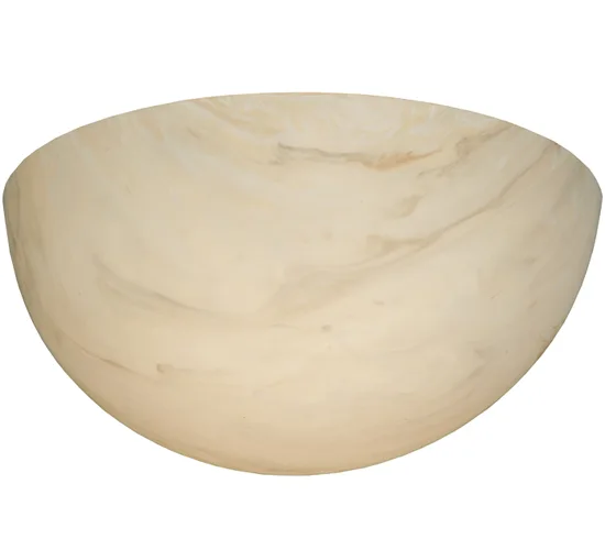 12.5"W X 5.75"H X 5.75"D Half Bowl White Swirl Acrylic Shade