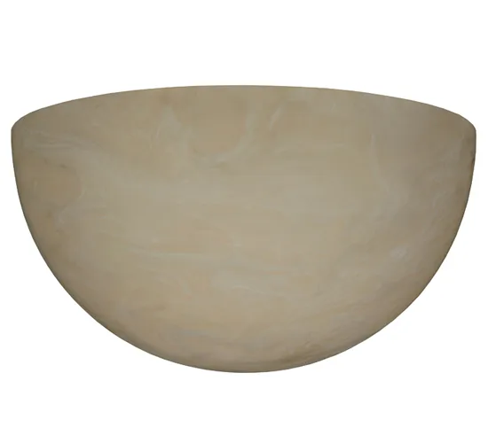 11.75"W X 6"H X 6"D Half Bowl White Swirl Acrylic Shade