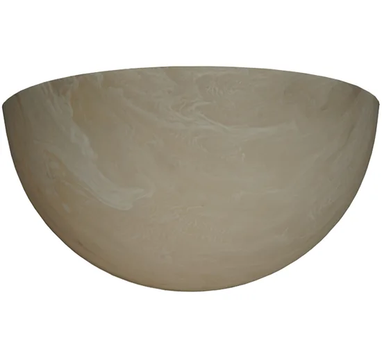12.25"W X 5.75"H X 5.75"D Half Bowl White Swirl Acrylic Shade