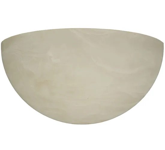 12"W X 6"H X 3.75"D Half Bowl White Swirl Acrylic Shade