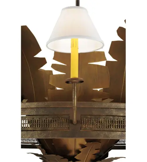 60" Wide Banana Bamboo 6 Light Chandelier - Image 8