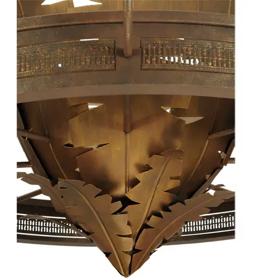 60" Wide Banana Bamboo 6 Light Chandelier - Image 9