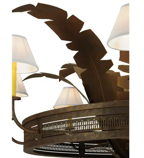 60" Wide Banana Bamboo 6 Light Chandelier - Image 10