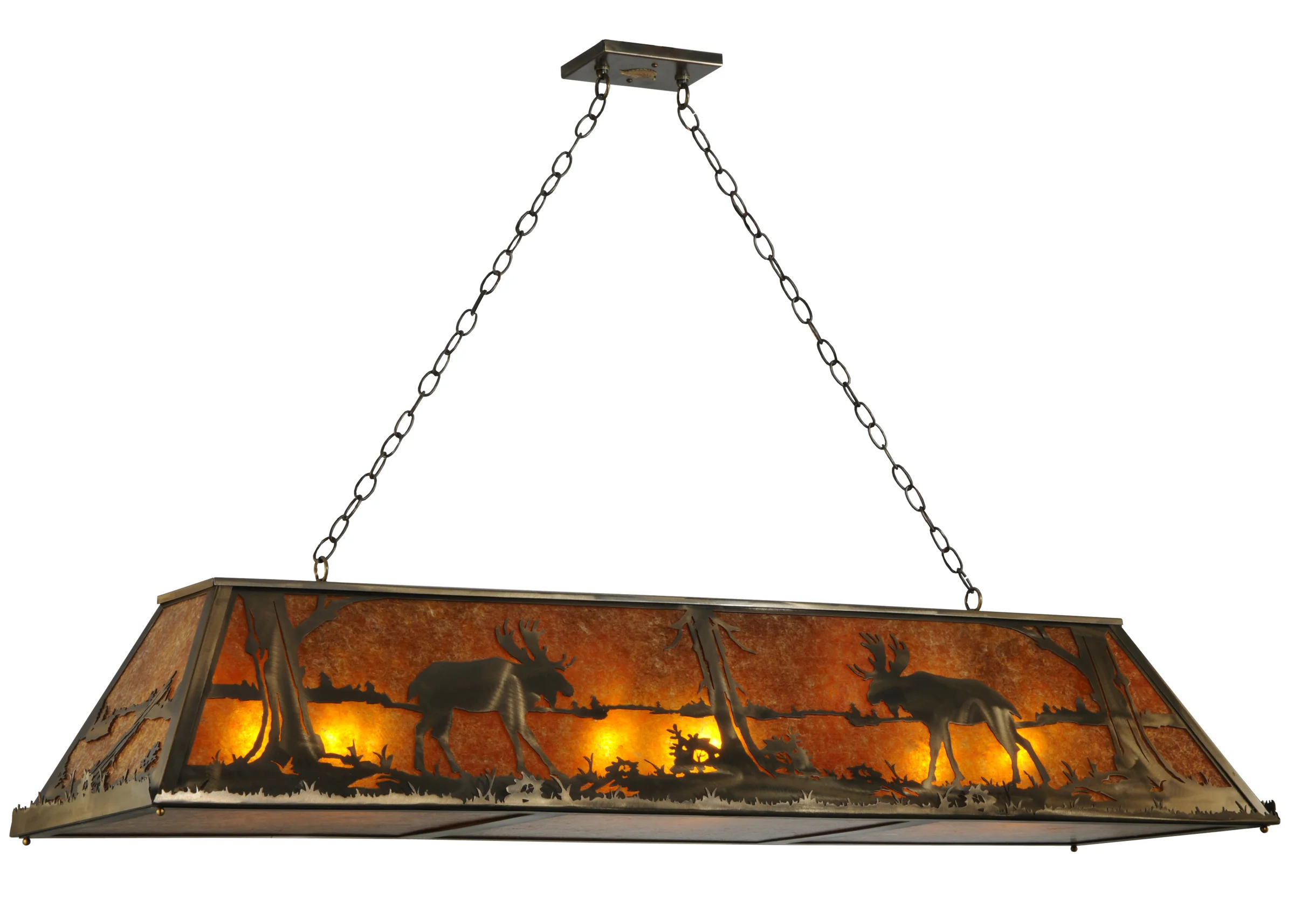 60" Long Moose at Lake Oblong Pendant