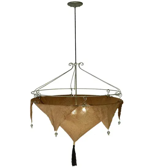 32"W Strathallan Double Tree Fabric Inverted Pendant - Image 4